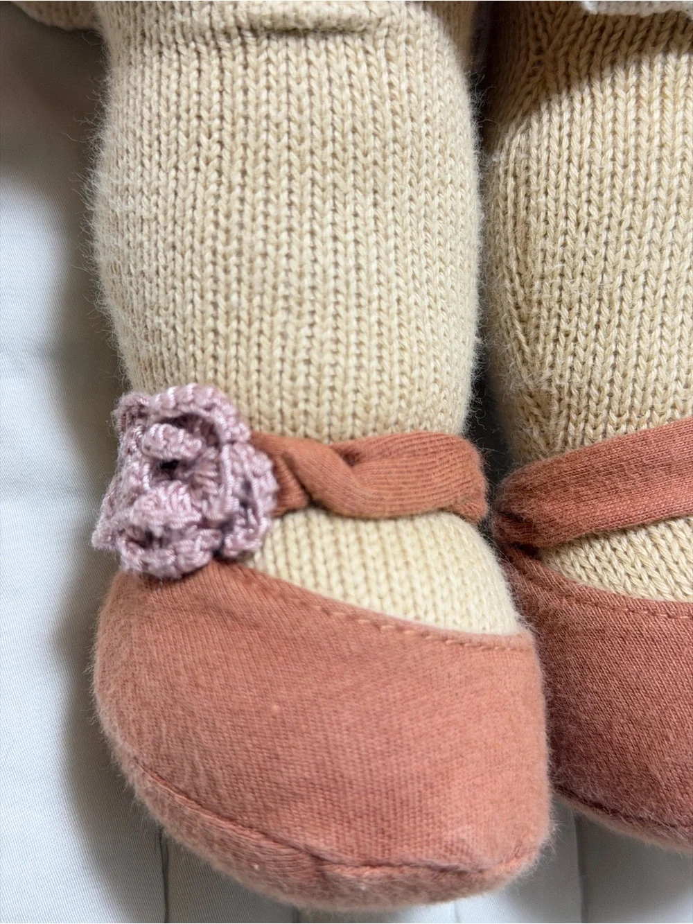 The Clementine Collective Clara Knitted Rag Doll 16” Blush Dress Poppie Toys